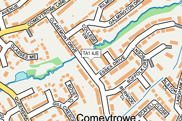 TA1 4JE map - OS OpenMap – Local (Ordnance Survey)