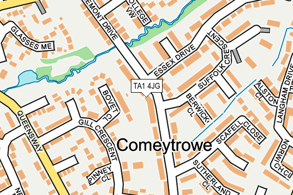 TA1 4JG map - OS OpenMap – Local (Ordnance Survey)