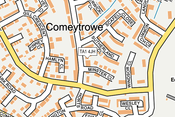 TA1 4JH map - OS OpenMap – Local (Ordnance Survey)