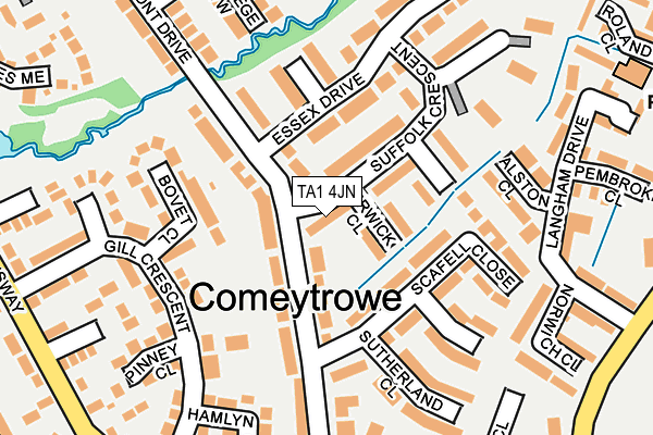 TA1 4JN map - OS OpenMap – Local (Ordnance Survey)