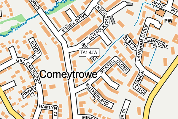 TA1 4JW map - OS OpenMap – Local (Ordnance Survey)