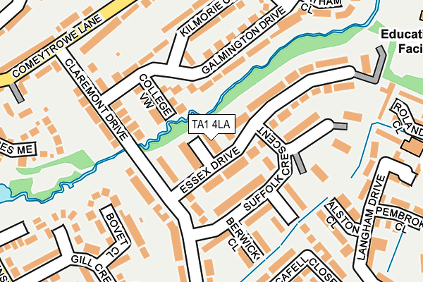 TA1 4LA map - OS OpenMap – Local (Ordnance Survey)