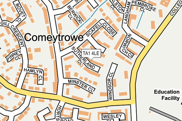 TA1 4LE map - OS OpenMap – Local (Ordnance Survey)