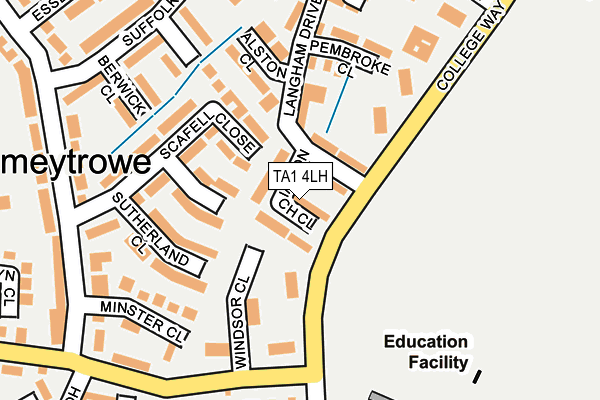 TA1 4LH map - OS OpenMap – Local (Ordnance Survey)