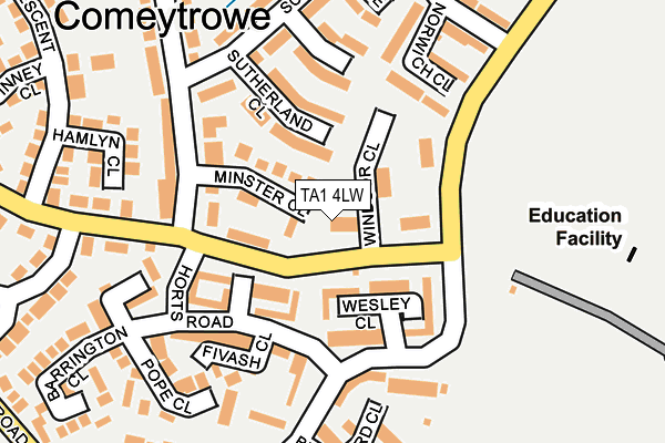 TA1 4LW map - OS OpenMap – Local (Ordnance Survey)