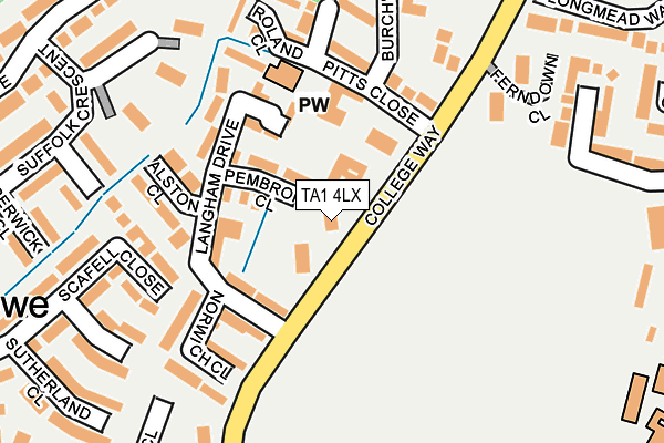 TA1 4LX map - OS OpenMap – Local (Ordnance Survey)