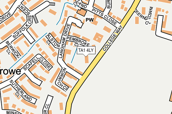 TA1 4LY map - OS OpenMap – Local (Ordnance Survey)