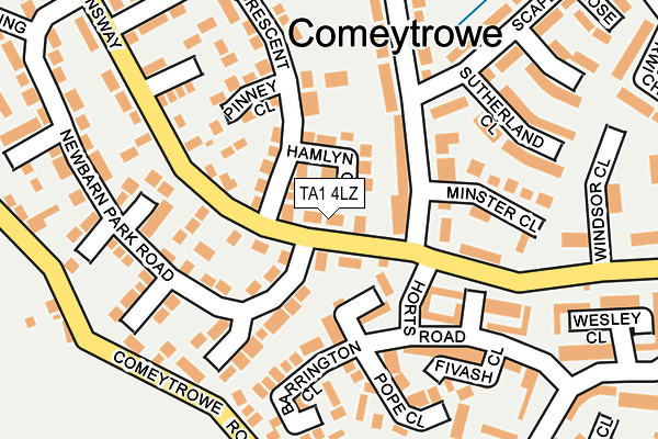 TA1 4LZ map - OS OpenMap – Local (Ordnance Survey)