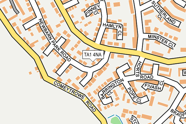 TA1 4NA map - OS OpenMap – Local (Ordnance Survey)