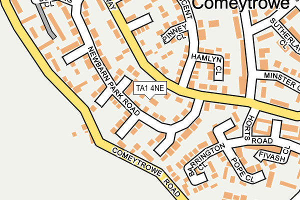 TA1 4NE map - OS OpenMap – Local (Ordnance Survey)