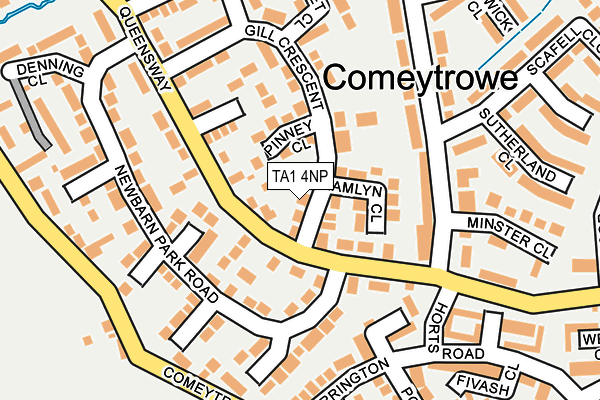 TA1 4NP map - OS OpenMap – Local (Ordnance Survey)