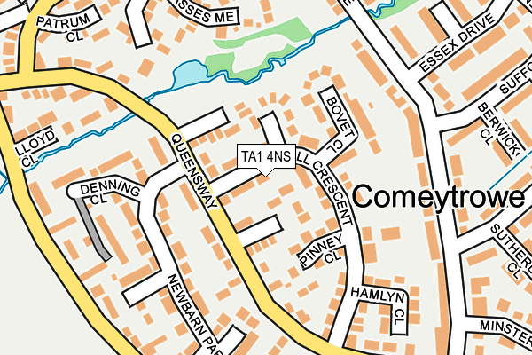 TA1 4NS map - OS OpenMap – Local (Ordnance Survey)