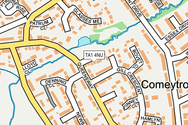 TA1 4NU map - OS OpenMap – Local (Ordnance Survey)
