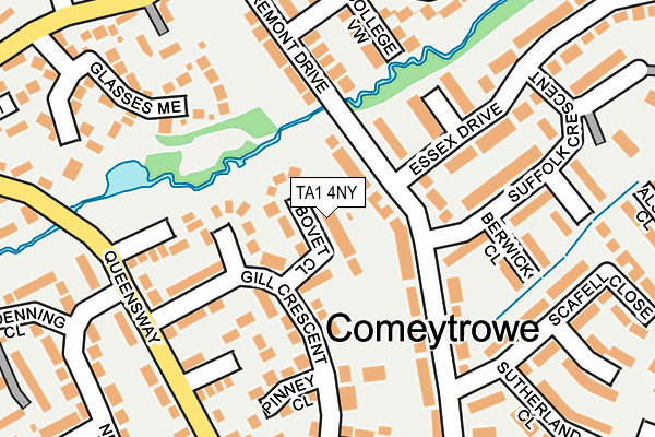 TA1 4NY map - OS OpenMap – Local (Ordnance Survey)