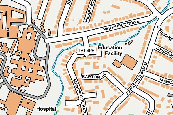 TA1 4PR map - OS OpenMap – Local (Ordnance Survey)