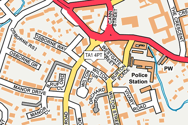 TA1 4PT map - OS OpenMap – Local (Ordnance Survey)