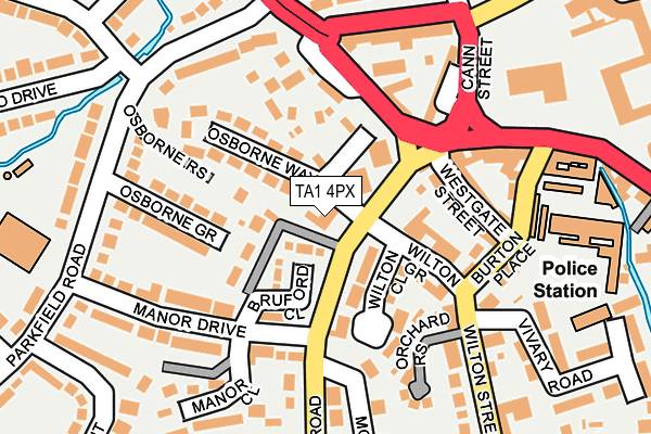 TA1 4PX map - OS OpenMap – Local (Ordnance Survey)