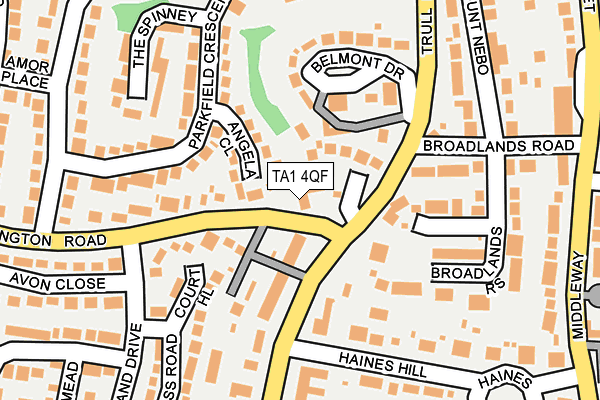 TA1 4QF map - OS OpenMap – Local (Ordnance Survey)