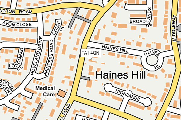 TA1 4QN map - OS OpenMap – Local (Ordnance Survey)