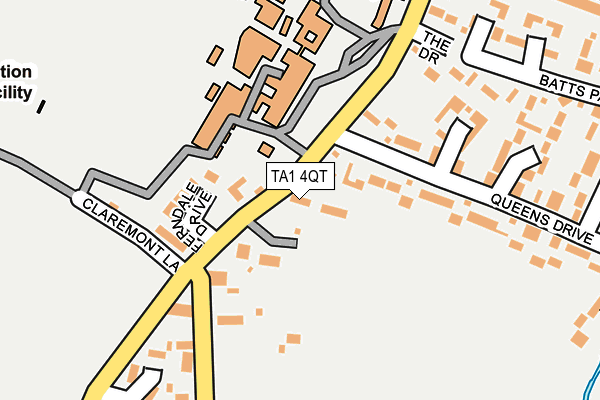 TA1 4QT map - OS OpenMap – Local (Ordnance Survey)