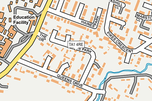 TA1 4RE map - OS OpenMap – Local (Ordnance Survey)