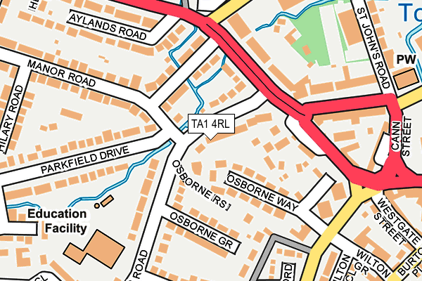 TA1 4RL map - OS OpenMap – Local (Ordnance Survey)