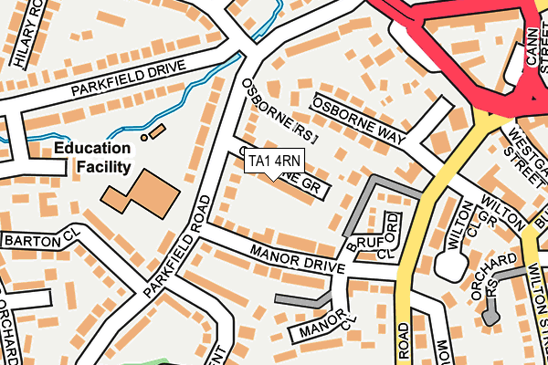 TA1 4RN map - OS OpenMap – Local (Ordnance Survey)