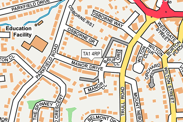 TA1 4RP map - OS OpenMap – Local (Ordnance Survey)