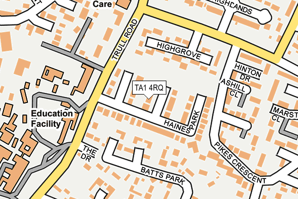 TA1 4RQ map - OS OpenMap – Local (Ordnance Survey)