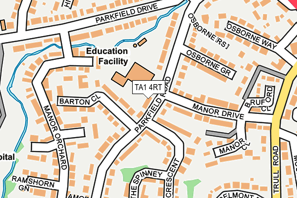 TA1 4RT map - OS OpenMap – Local (Ordnance Survey)