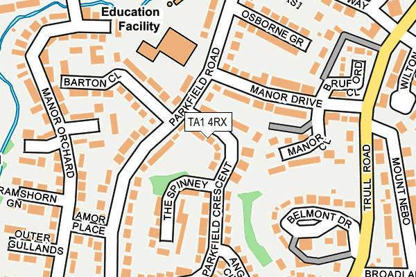 TA1 4RX map - OS OpenMap – Local (Ordnance Survey)