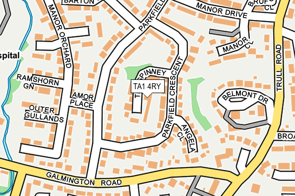 TA1 4RY map - OS OpenMap – Local (Ordnance Survey)