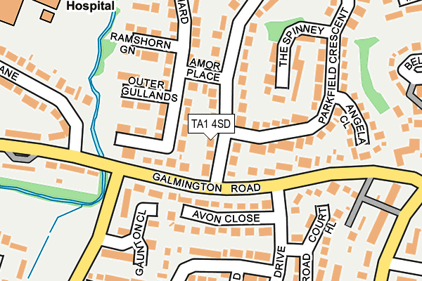 TA1 4SD map - OS OpenMap – Local (Ordnance Survey)