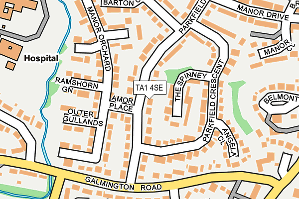 TA1 4SE map - OS OpenMap – Local (Ordnance Survey)