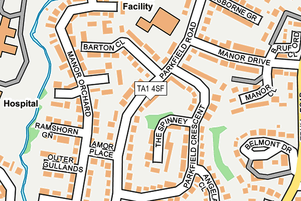 TA1 4SF map - OS OpenMap – Local (Ordnance Survey)