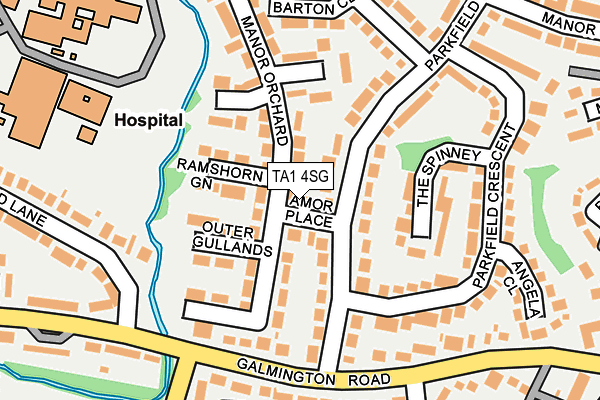 TA1 4SG map - OS OpenMap – Local (Ordnance Survey)