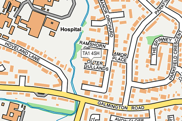 TA1 4SH map - OS OpenMap – Local (Ordnance Survey)
