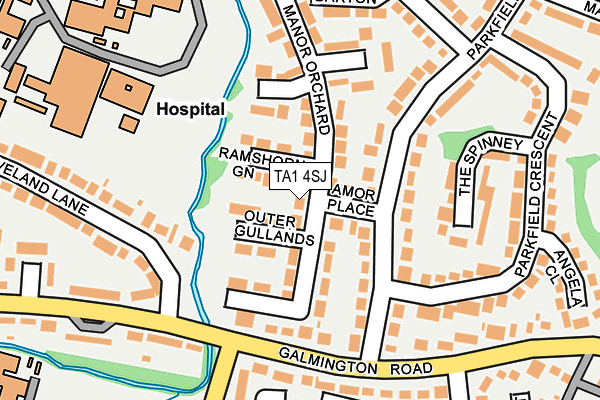 TA1 4SJ map - OS OpenMap – Local (Ordnance Survey)