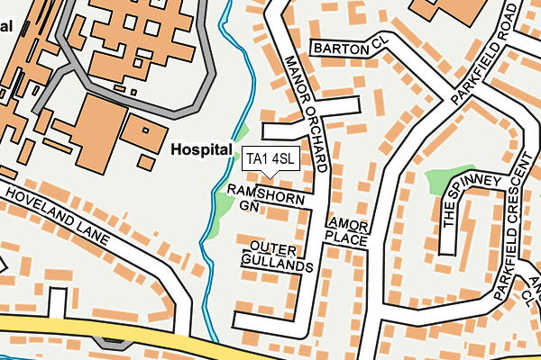 TA1 4SL map - OS OpenMap – Local (Ordnance Survey)