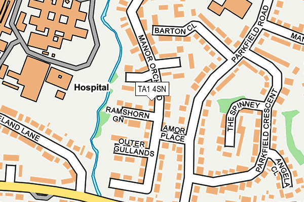 TA1 4SN map - OS OpenMap – Local (Ordnance Survey)