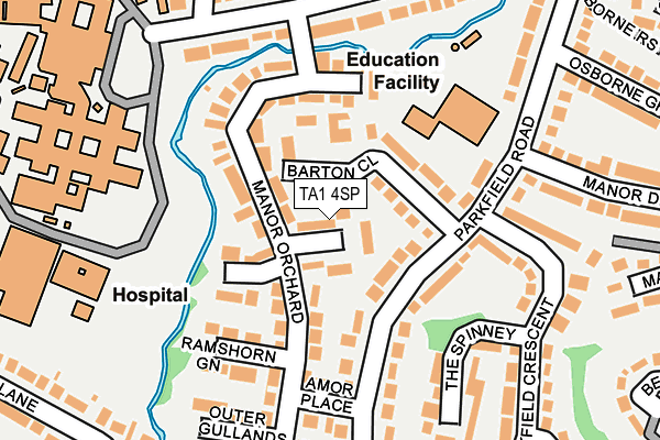 TA1 4SP map - OS OpenMap – Local (Ordnance Survey)