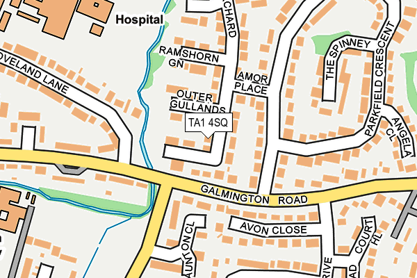 TA1 4SQ map - OS OpenMap – Local (Ordnance Survey)