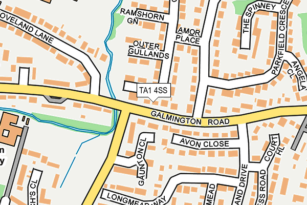 TA1 4SS map - OS OpenMap – Local (Ordnance Survey)