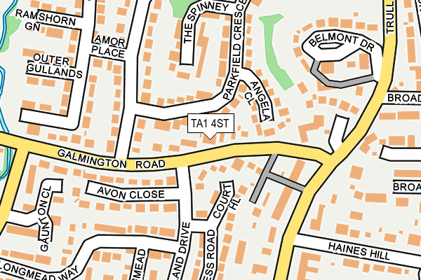 TA1 4ST map - OS OpenMap – Local (Ordnance Survey)