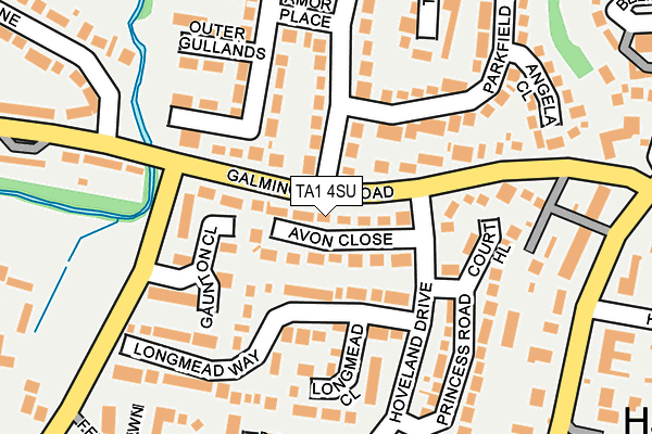 TA1 4SU map - OS OpenMap – Local (Ordnance Survey)