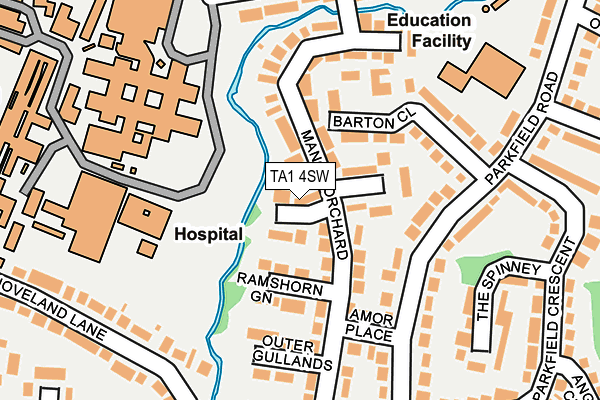 TA1 4SW map - OS OpenMap – Local (Ordnance Survey)