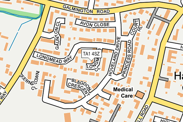 TA1 4SZ map - OS OpenMap – Local (Ordnance Survey)