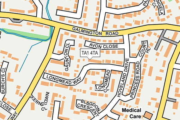 TA1 4TA map - OS OpenMap – Local (Ordnance Survey)