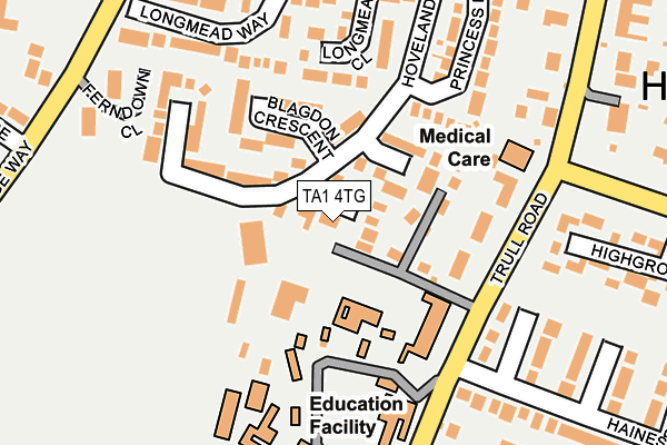 TA1 4TG map - OS OpenMap – Local (Ordnance Survey)