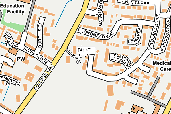 TA1 4TH map - OS OpenMap – Local (Ordnance Survey)